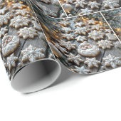 Papier Cadeau Biscuits de sucre de Noël de ferme (Coin rond)