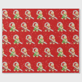 Papier Cadeau Biscuits En Pain D'Or Dans Les Snowflakes (Plat)