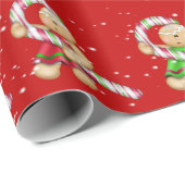 Papier Cadeau Biscuits En Pain D'Or Dans Les Snowflakes (Coin rond)