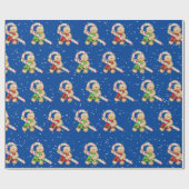 Papier Cadeau Biscuits En Pain D'Or Dans Les Snowflakes (Plat)