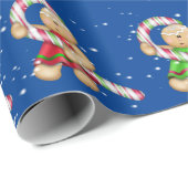 Papier Cadeau Biscuits En Pain D'Or Dans Les Snowflakes (Coin rond)