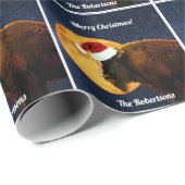 Papier Cadeau Bison américain, Pleine lune et chapeau     (Coin rond)