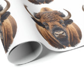 Papier Cadeau Bison / Buffalo (Coin rond)