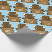 Papier Cadeau Bison Buffalo Baby shower Bleu (Coin)