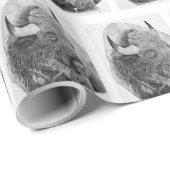 Papier Cadeau Bison d'Amérique (Coin rond)