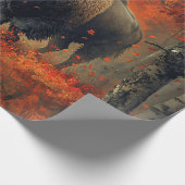 Papier Cadeau Bison dans l'artisanat boisé d'automne (Coin)