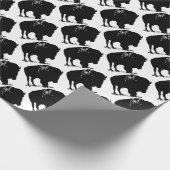 Papier Cadeau Bison de bison noir et blanc Pop Art (Coin)
