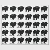 Papier Cadeau Bison de bison noir et blanc Pop Art (Plat)
