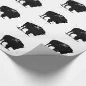 Papier Cadeau Bison de bison noir et blanc Pop Art (Coin)