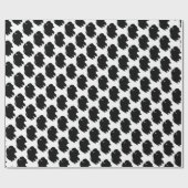 Papier Cadeau Bison de bison noir et blanc Pop Art (Plat)