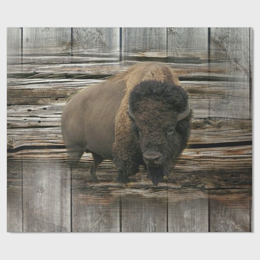 Papier Cadeau Bison de bois (Plat)