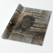 Papier Cadeau Bison de bois (Déroulé)