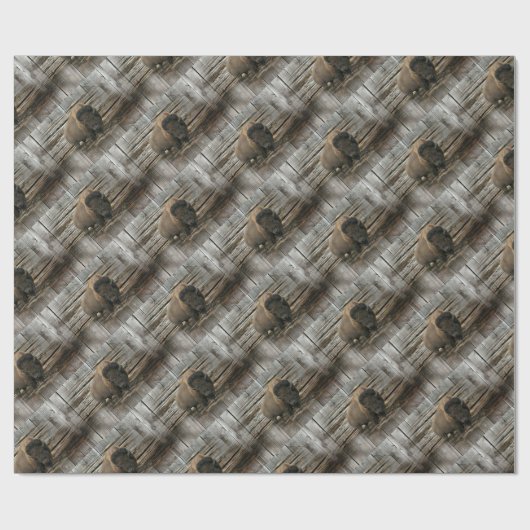 Papier Cadeau Bison de bois (Plat)