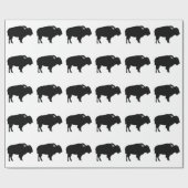 Papier Cadeau Bison noir et blanc Silhouette Pop Art (Plat)