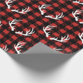 Papier Cadeau Bison noir rustique plaqué blanc cerf Antlers (Coin)