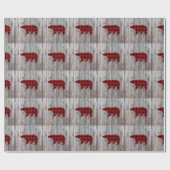 Papier Cadeau bison plaid ours sauvage un 1er anniversaire fête (Plat)