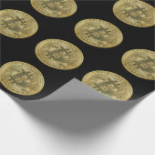 Papier Cadeau Bitcoin Black Wrapping Paper (Coin)