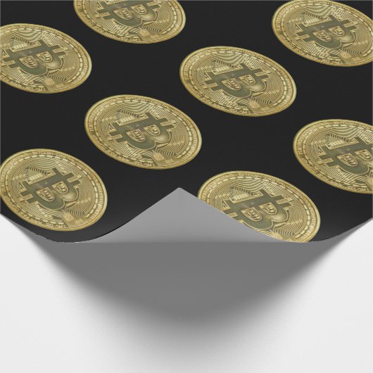 Papier Cadeau Bitcoin Black Wrapping Paper (Coin)