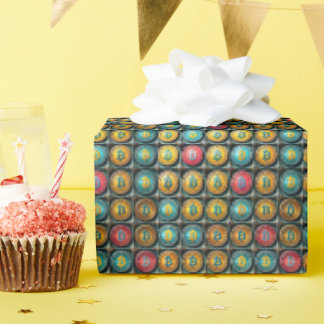 Papier Cadeau Bitcoin Cryptomonnaie Collection Enveloppe cadeau