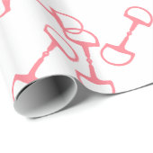 Papier Cadeau Bits équestres roses (Coin rond)