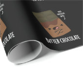 Papier Cadeau Bitter Chocolat Funny Candy Pun Dark BG (Coin rond)