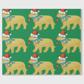 Papier Cadeau Bizarre mais Nice Noël Goldendoodle Vert (Plat)