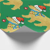 Papier Cadeau Bizarre mais Nice Noël Goldendoodle Vert (Coin)