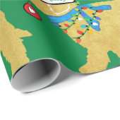 Papier Cadeau Bizarre mais Nice Noël Goldendoodle Vert (Coin rond)