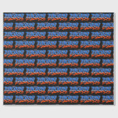 Papier Cadeau Björn prénom Graffiti blue orange (Plat)