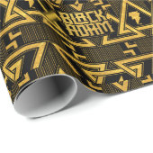 Papier Cadeau Black Adam Lightning Bolt Triangular Pattern (Coin rond)
