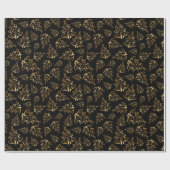 Papier Cadeau Black and Gold Elegant Christmas Trees (Plat)