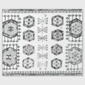 Papier Cadeau Black and White Aztec Shape Pattern (Plat)