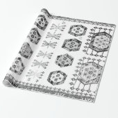 Papier Cadeau Black and White Aztec Shape Pattern (Déroulé)