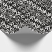 Papier Cadeau Black and White Christmas Fair Isle Motif (Coin)