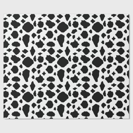 Papier Cadeau Black and White Cow Print Pattern (Plat)