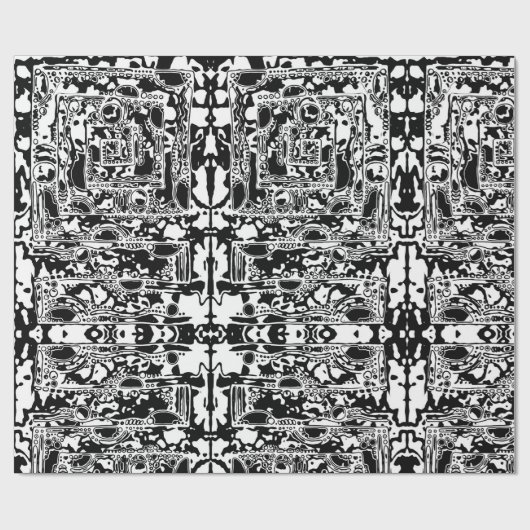 Papier Cadeau Black and White Geometric Art 25 (Plat)