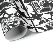 Papier Cadeau Black and White Geometric Art 25 (Coin rond)