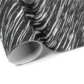 Papier Cadeau Black and White Grunge Pattern (Coin rond)