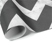 Papier Cadeau Black and white Rustic Chevron pattern (Coin rond)