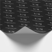 Papier Cadeau Black and White Simple Couple Monogram (Coin)