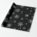 Papier Cadeau Black and White Snowflakes<br><div class="desc">Modern black and white snowflakes wrapping paper great for winter holiday gifts.</div>