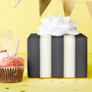 Papier Cadeau Black & Antique Blanc Victorien Stripes