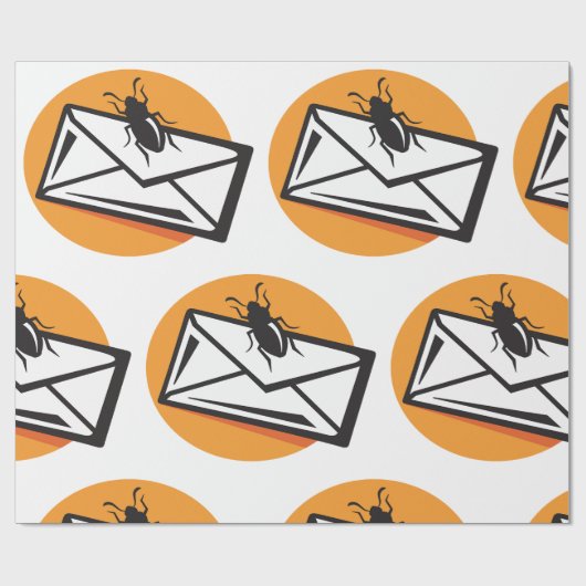 Papier Cadeau Black Beetle Insect on Envelope (Plat)