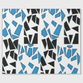 Papier Cadeau Black Blue Stained Glass Pattern (Plat)