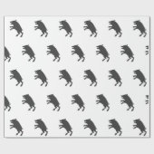 Papier Cadeau Black Boar medieval silhouette (Plat)
