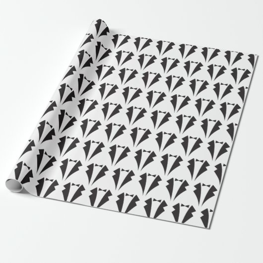 Papier Cadeau Black Bow Cravate et Tuxedo Groomsmen Wedding Part (Déroulé)
