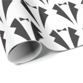 Papier Cadeau Black Bow Cravate et Tuxedo Groomsmen Wedding Part (Coin rond)