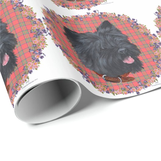 Papier Cadeau Black Cairn Head Study (Coin rond)