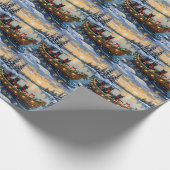 Papier Cadeau Black Cat Christmas Boat Holiday (Coin)