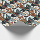 Papier Cadeau Black Cat Christmas Snow Holiday (Coin)